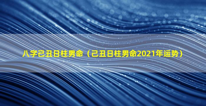 八字己丑日柱男命（己丑日柱男命2021年运势）