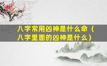 八字常用凶神是什么命（八字里面的凶神是什么）