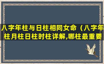 八字年柱与日柱相同女命（八字年柱月柱日柱时柱详解,哪柱最重要）