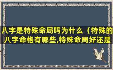 八字是特殊命局吗为什么（特殊的八字命格有哪些,特殊命局好还是不好）