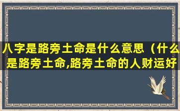 八字是路旁土命是什么意思（什么是路旁土命,路旁土命的人财运好不好）