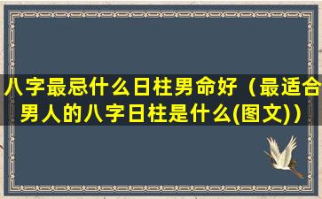 八字最忌什么日柱男命好（最适合男人的八字日柱是什么(图文)）