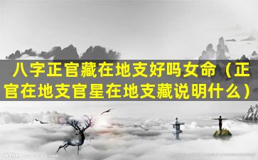 八字正官藏在地支好吗女命（正官在地支官星在地支藏说明什么）