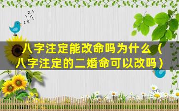 八字注定能改命吗为什么（八字注定的二婚命可以改吗）