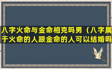 八字火命与金命相克吗男（八字属于火命的人跟金命的人可以结婚吗）