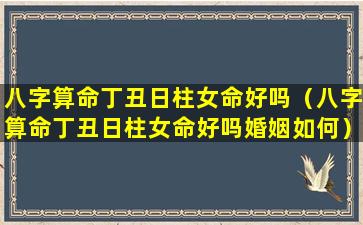 八字算命丁丑日柱女命好吗（八字算命丁丑日柱女命好吗婚姻如何）