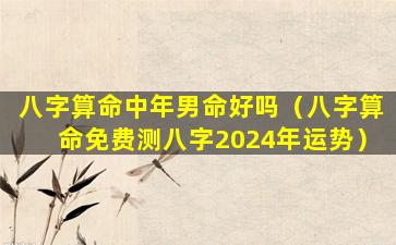 八字算命中年男命好吗（八字算命免费测八字2024年运势）