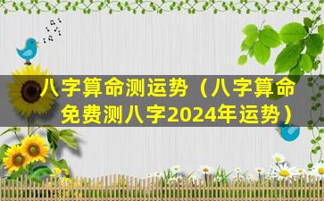 八字算命测运势（八字算命免费测八字2024年运势）