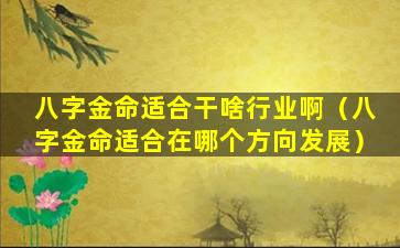 八字金命适合干啥行业啊（八字金命适合在哪个方向发展）