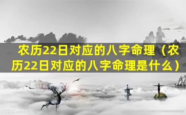 农历22日对应的八字命理（农历22日对应的八字命理是什么）