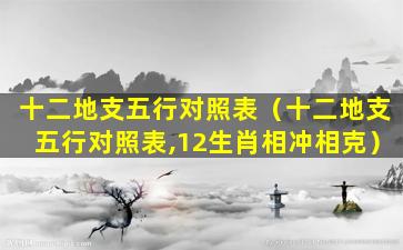 十二地支五行对照表（十二地支五行对照表,12生肖相冲相克）