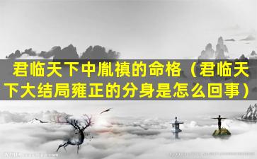 君临天下中胤禛的命格（君临天下大结局雍正的分身是怎么回事）