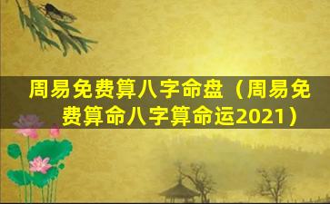 周易免费算八字命盘（周易免费算命八字算命运2021）