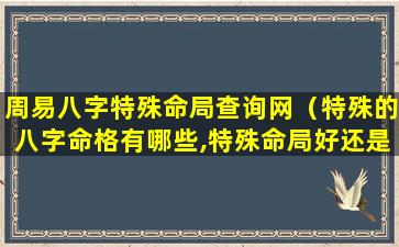 周易八字特殊命局查询网（特殊的八字命格有哪些,特殊命局好还是不好）