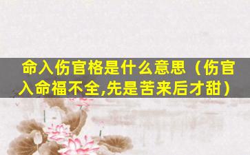 命入伤官格是什么意思（伤官入命福不全,先是苦来后才甜）