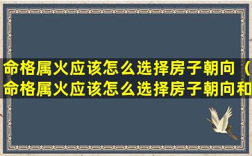 命格属火应该怎么选择房子朝向（命格属火应该怎么选择房子朝向和方位）