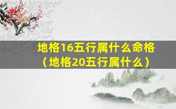 地格16五行属什么命格（地格20五行属什么）