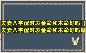 夫妻八字配对表金命和木命好吗（夫妻八字配对表金命和木命好吗婚姻如何）