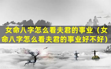 女命八字怎么看夫君的事业（女命八字怎么看夫君的事业好不好）