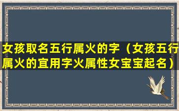 女孩取名五行属火的字（女孩五行属火的宜用字火属性女宝宝起名）