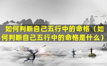 如何判断自己五行中的命格（如何判断自己五行中的命格是什么）