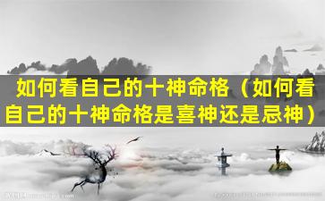 如何看自己的十神命格（如何看自己的十神命格是喜神还是忌神）