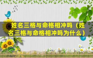 姓名三格与命格相冲吗（姓名三格与命格相冲吗为什么）