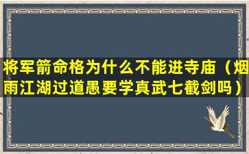 将军箭命格为什么不能进寺庙（烟雨江湖过道愚要学真武七截剑吗）