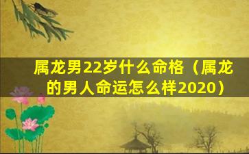 属龙男22岁什么命格（属龙的男人命运怎么样2020）