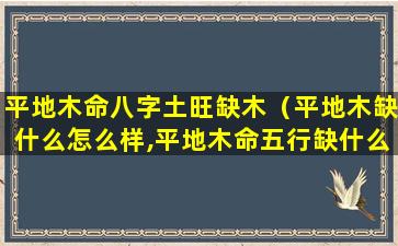 平地木命八字土旺缺木（平地木缺什么怎么样,平地木命五行缺什么）