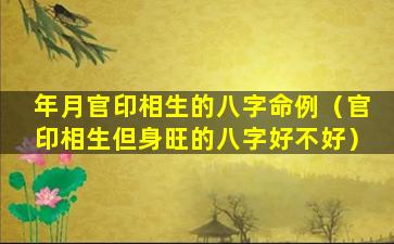 年月官印相生的八字命例（官印相生但身旺的八字好不好）