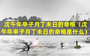 戊午年甲子月丁未日的命格（戊午年甲子月丁未日的命格是什么）