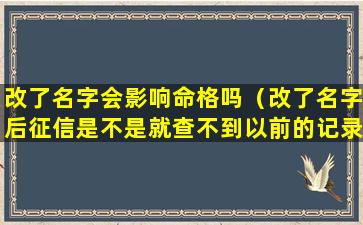 改了名字会影响命格吗（改了名字后征信是不是就查不到以前的记录了）