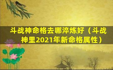 斗战神命格去哪淬炼好（斗战神里2021年新命格属性）