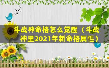 斗战神命格怎么觉醒（斗战神里2021年新命格属性）