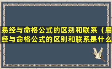 易经与命格公式的区别和联系（易经与命格公式的区别和联系是什么）