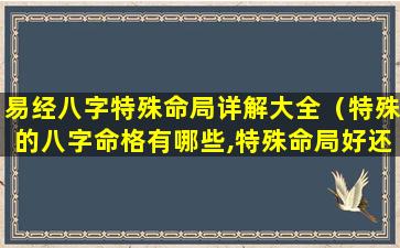 易经八字特殊命局详解大全（特殊的八字命格有哪些,特殊命局好还是不好）