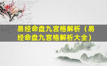 易经命盘九宫格解析（易经命盘九宫格解析大全）