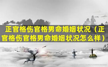 正官格伤官格男命婚姻状况（正官格伤官格男命婚姻状况怎么样）