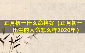 正月初一什么命格好（正月初一出生的人命怎么样2020年）