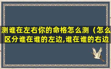 测谁在左右你的命格怎么测（怎么区分谁在谁的左边,谁在谁的右边）