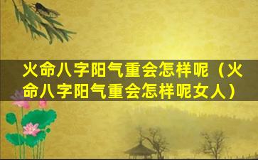 火命八字阳气重会怎样呢（火命八字阳气重会怎样呢女人）