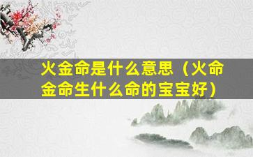 火金命是什么意思（火命金命生什么命的宝宝好）