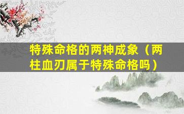 特殊命格的两神成象（两柱血刃属于特殊命格吗）