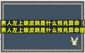 男人左上眼皮跳是什么预兆算命（男人左上眼皮跳是什么预兆算命图解）