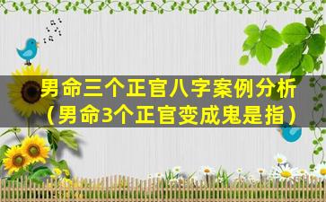 男命三个正官八字案例分析（男命3个正官变成鬼是指）