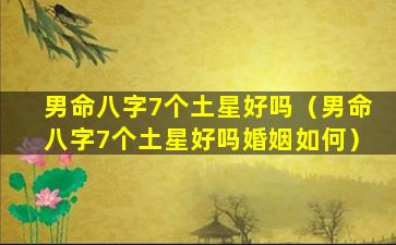 男命八字7个土星好吗（男命八字7个土星好吗婚姻如何）