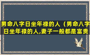 男命八字日坐年禄的人（男命八字日坐年禄的人,妻子一般都是富贵）