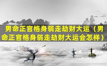 男命正官格身弱走劫财大运（男命正官格身弱走劫财大运会怎样）