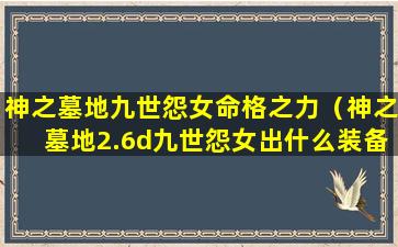 神之墓地九世怨女命格之力（神之墓地2.6d九世怨女出什么装备）